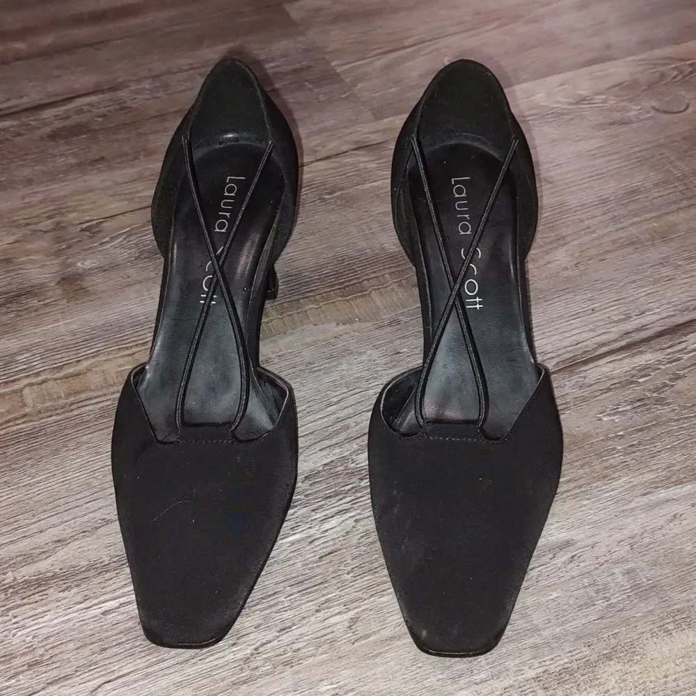 Laura Scott  Alice black pump dress shoes  Sz 8